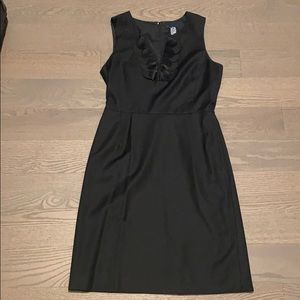 J. Crew black scalloped tuxedo dress